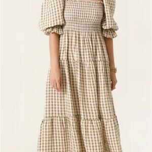 Chic Gingham Maternity Dress